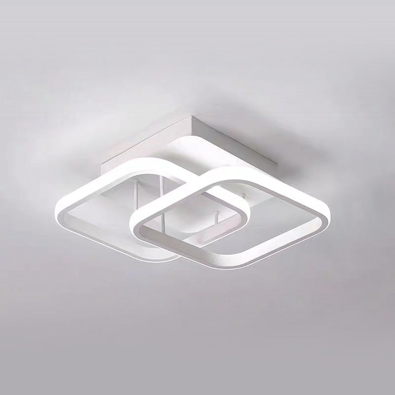 Modern White LED Ceiling Light with Iron and Acrylic Design