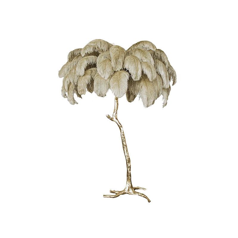 Feather Palm Tree Floor Lamp for Living Room or Bedroom