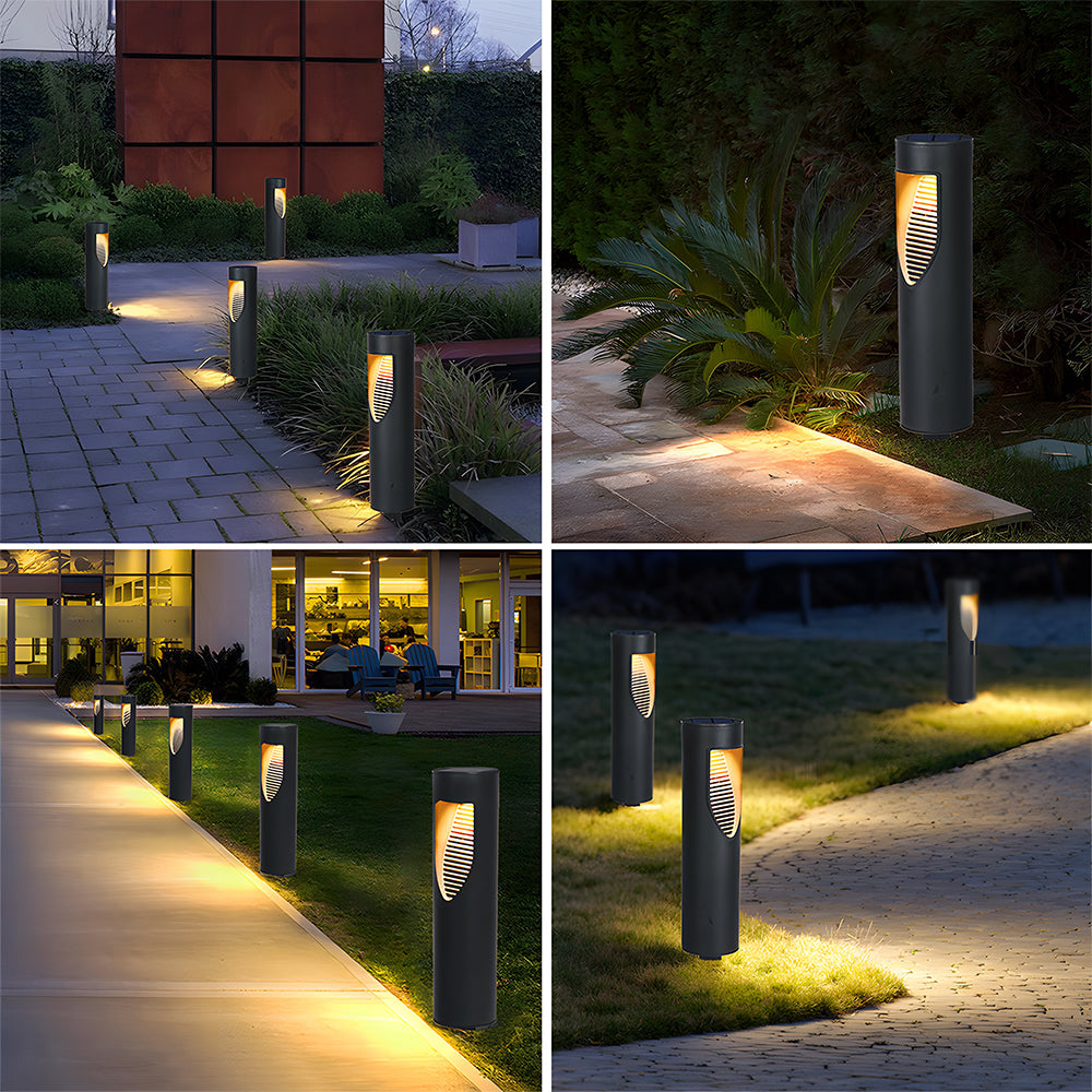 Black Solar Powered Outdoor Garden Floor Light