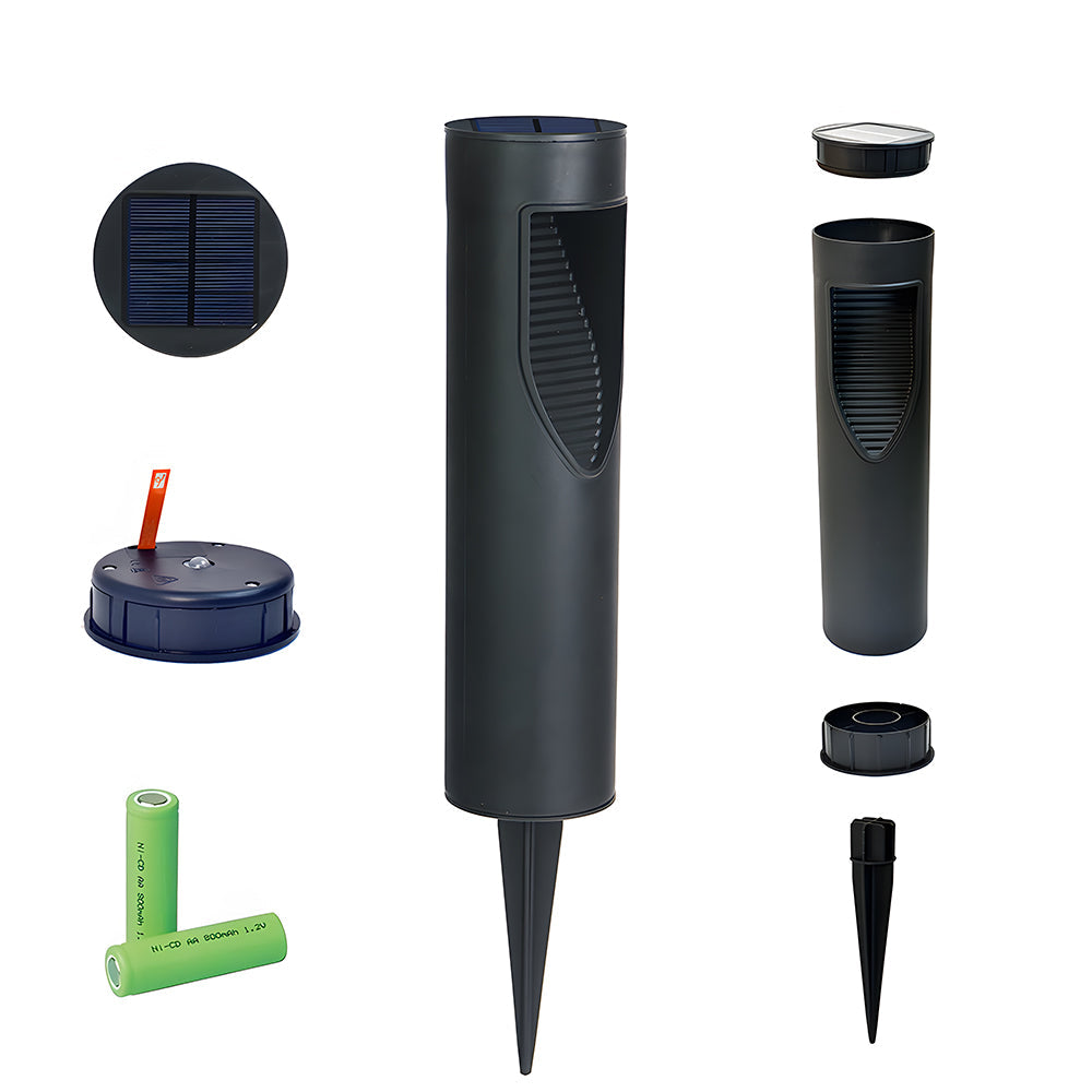 Black Solar Powered Outdoor Garden Floor Light
