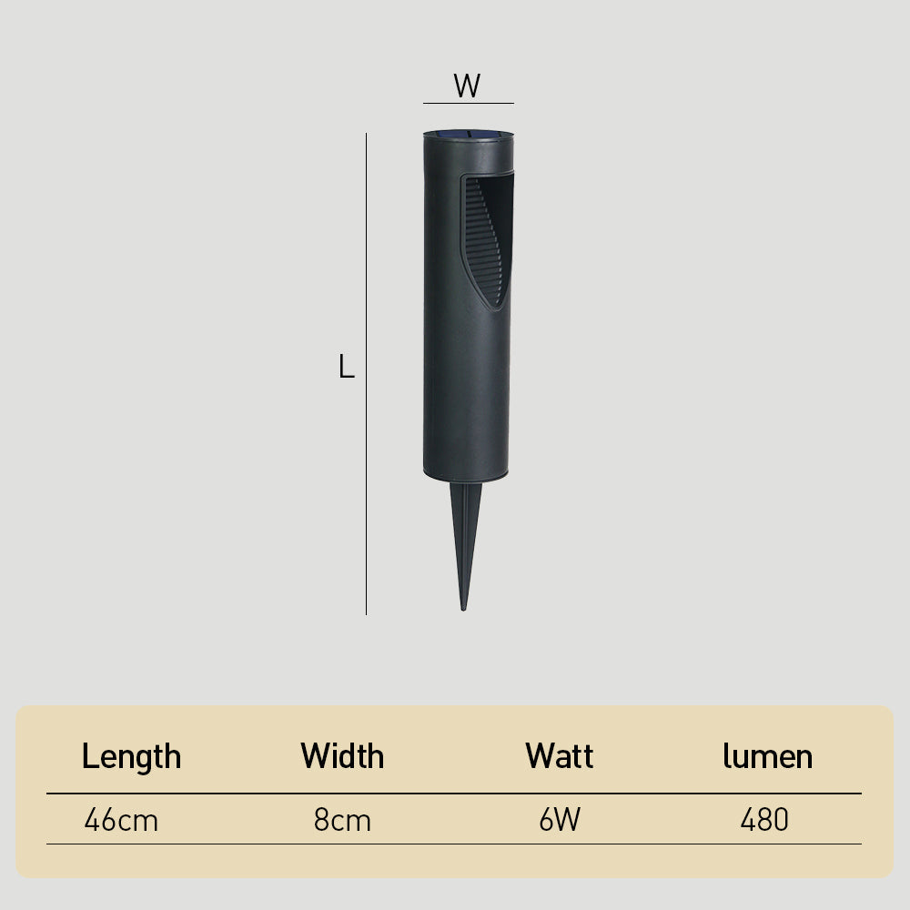 Black Solar Powered Outdoor Garden Floor Light