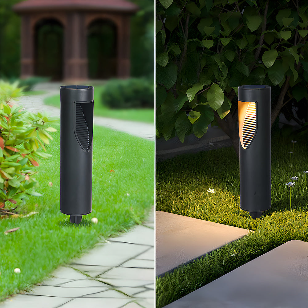 Black Solar Powered Outdoor Garden Floor Light