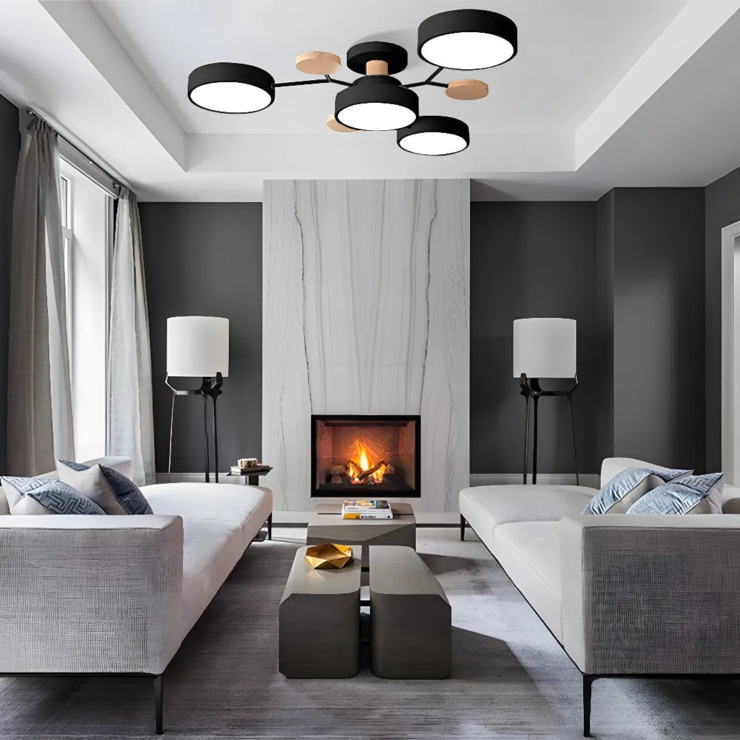 Modern Round LED Semi-Flush Ceiling Chandelier
