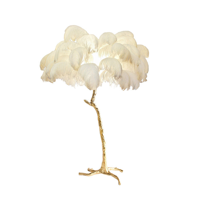 Feather Palm Tree Floor Lamp for Living Room or Bedroom