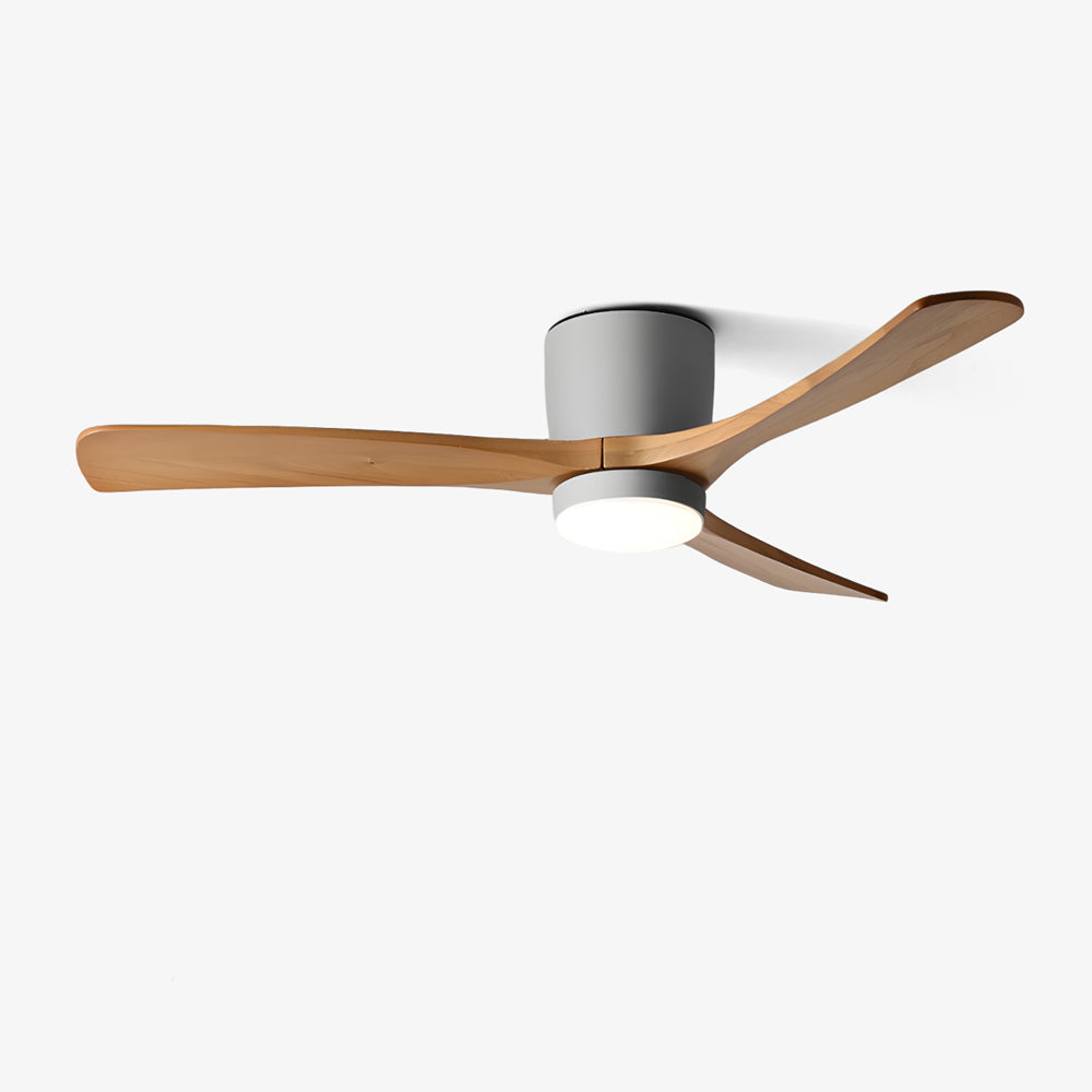 Nordic Wooden Ceiling Fan Light with Remote LED