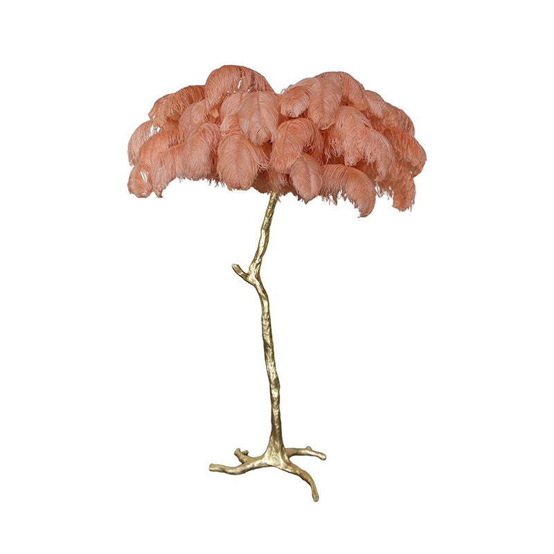 Feather Palm Tree Floor Lamp for Living Room or Bedroom