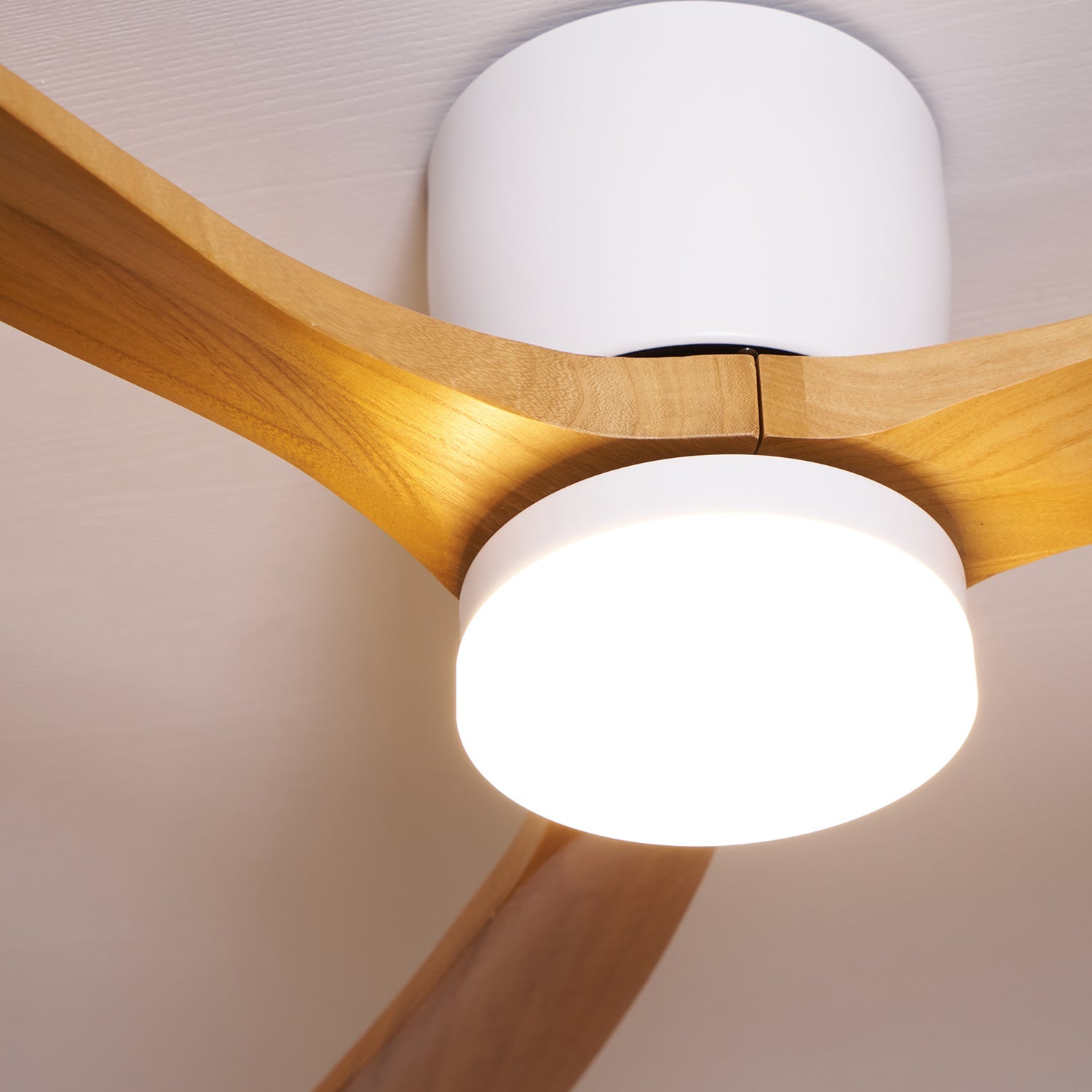 Nordic Wooden Ceiling Fan Light with Remote LED