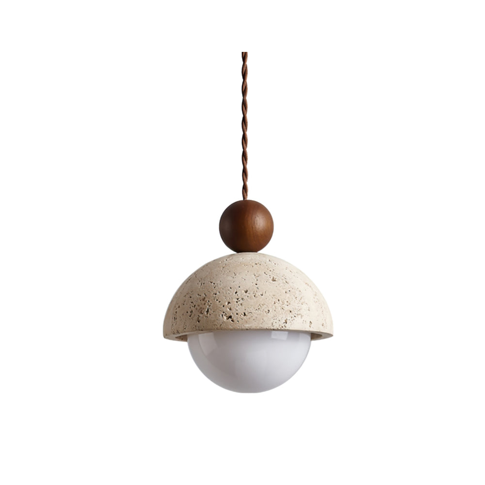 Travertine Dome Glass Pendant Light for Modern Interiors