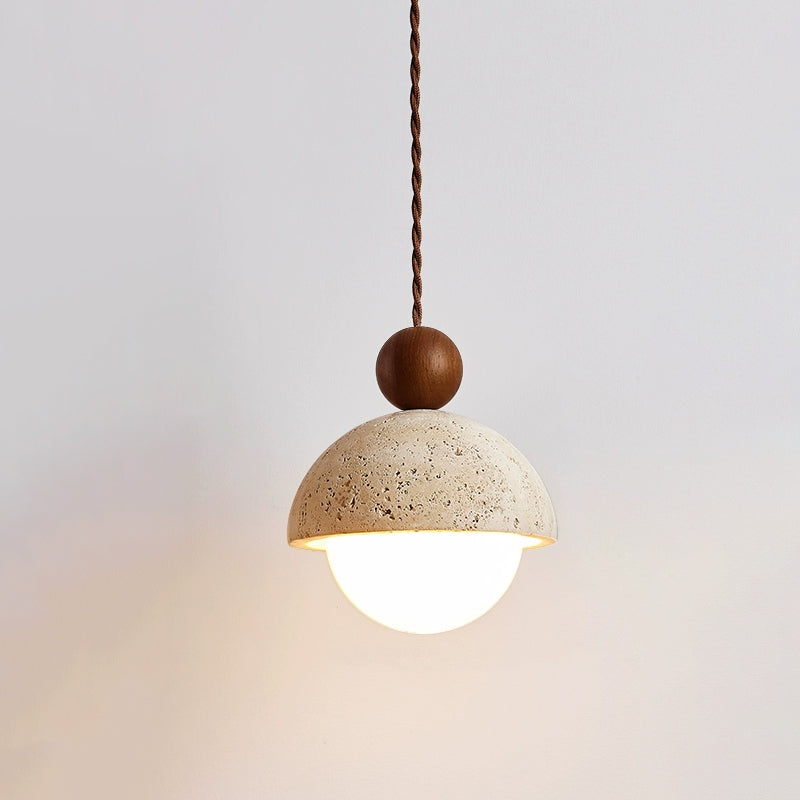 Travertine Dome Glass Pendant Light for Modern Interiors