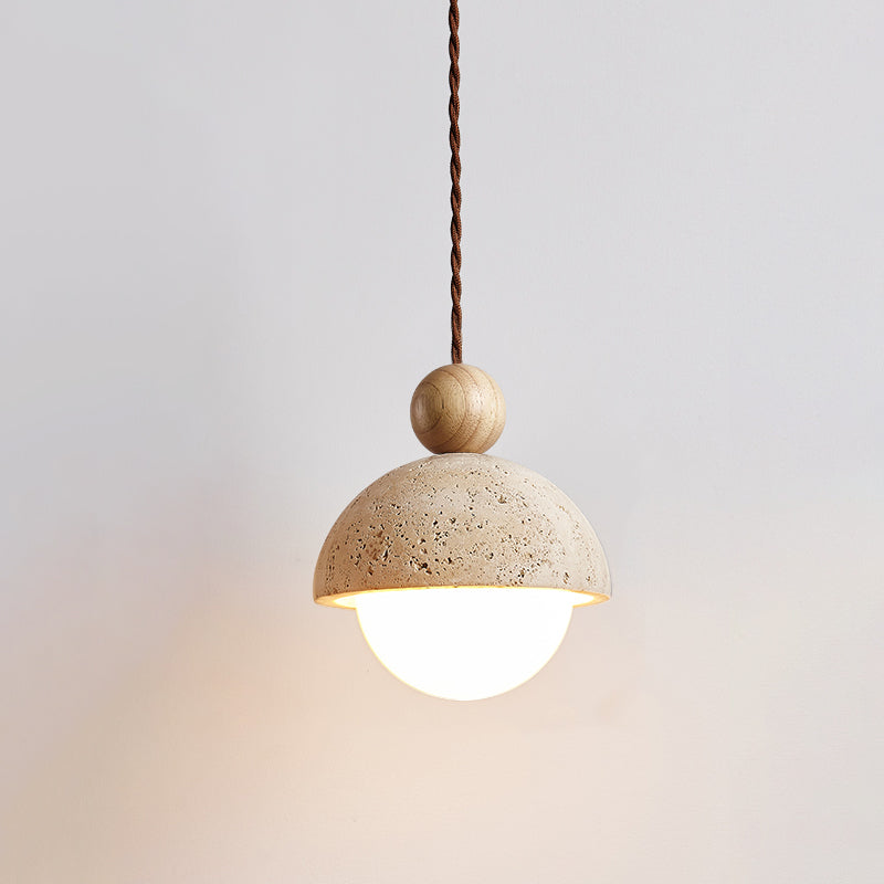 Travertine Dome Glass Pendant Light for Modern Interiors