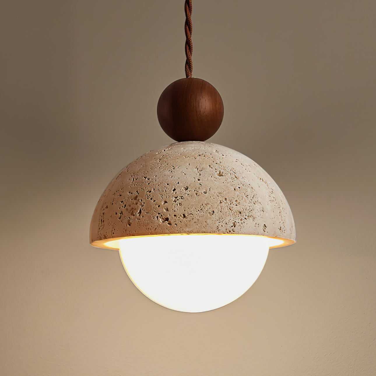 Travertine Dome Glass Pendant Light for Modern Interiors