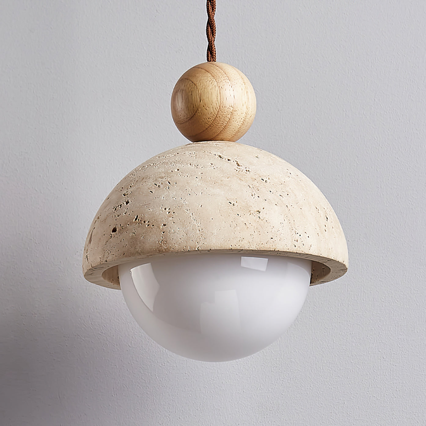 Travertine Dome Glass Pendant Light for Modern Interiors