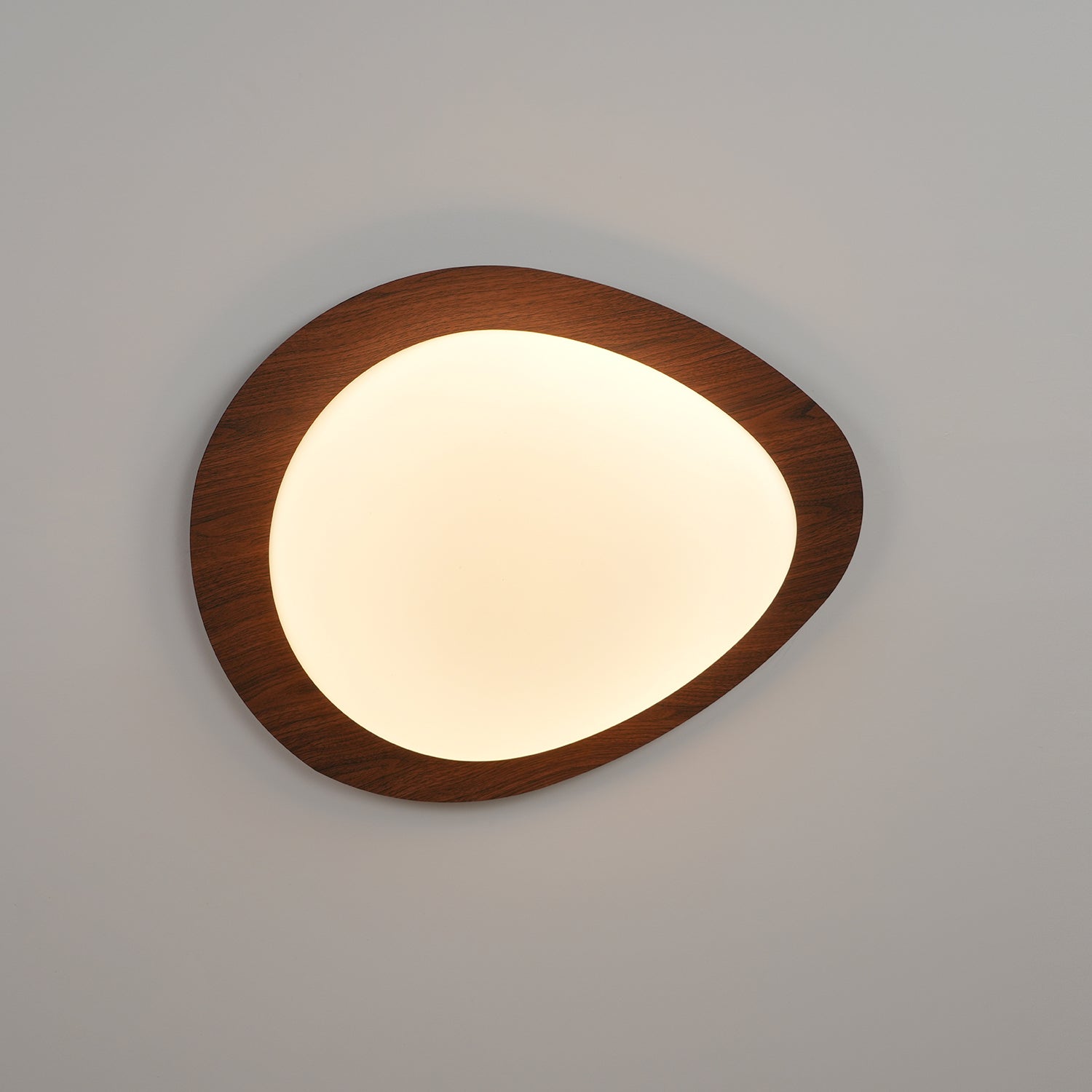 Muto Pebble Walnut LED Ceiling Light for Living Room or Dining Room