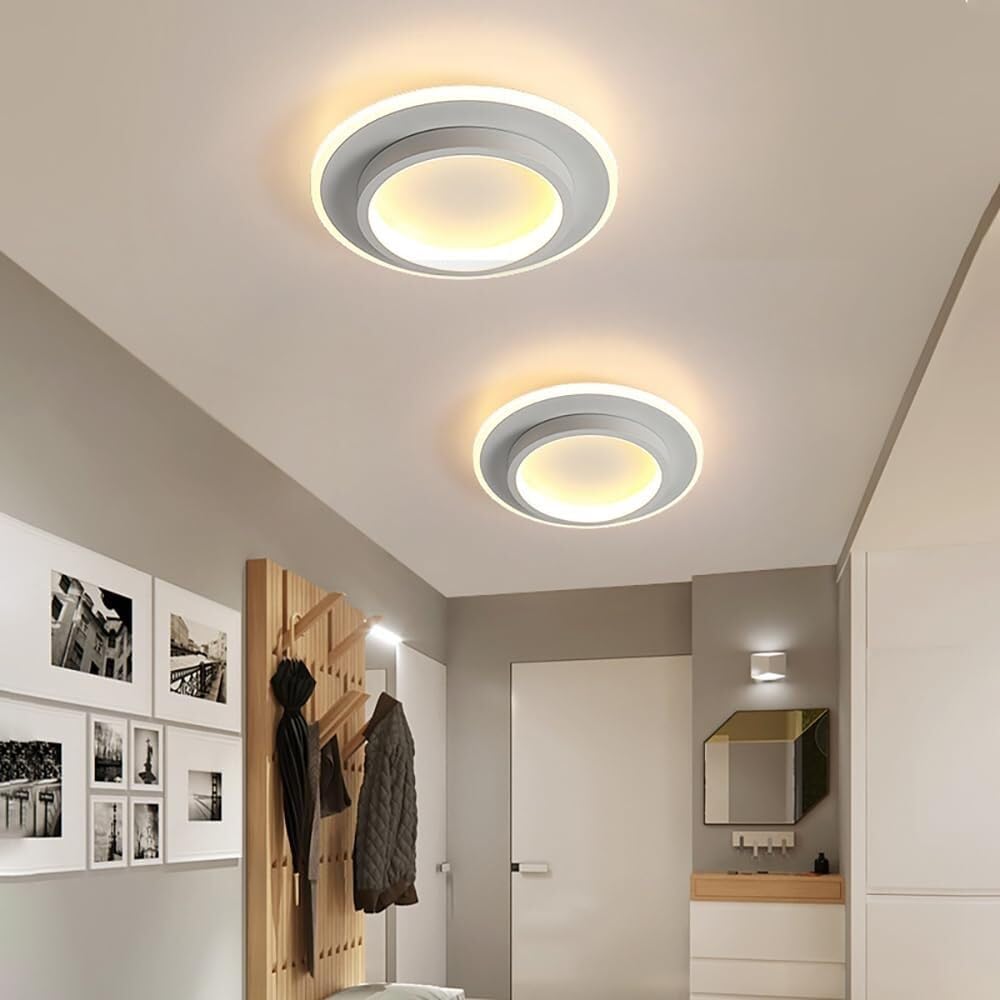 Modern Round LED Ceiling Light with Metal and Acrylic Design
