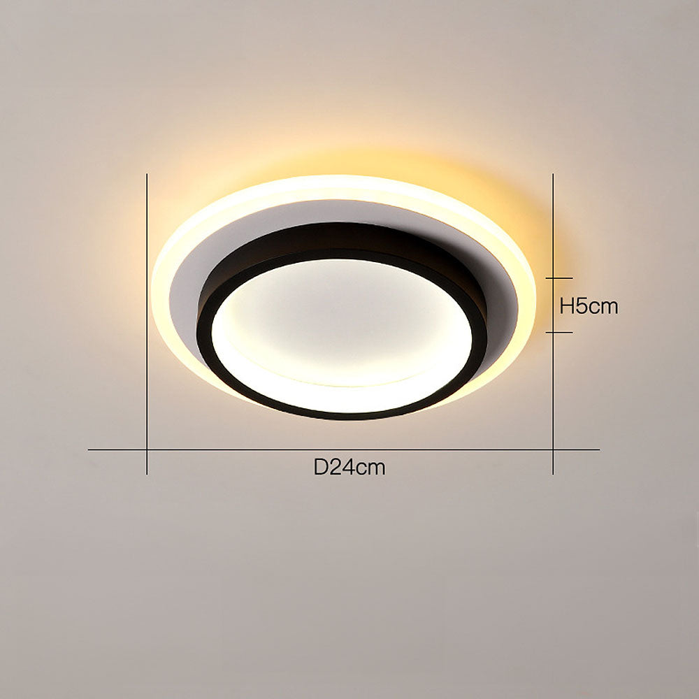 Modern Round LED Ceiling Light with Metal and Acrylic Design