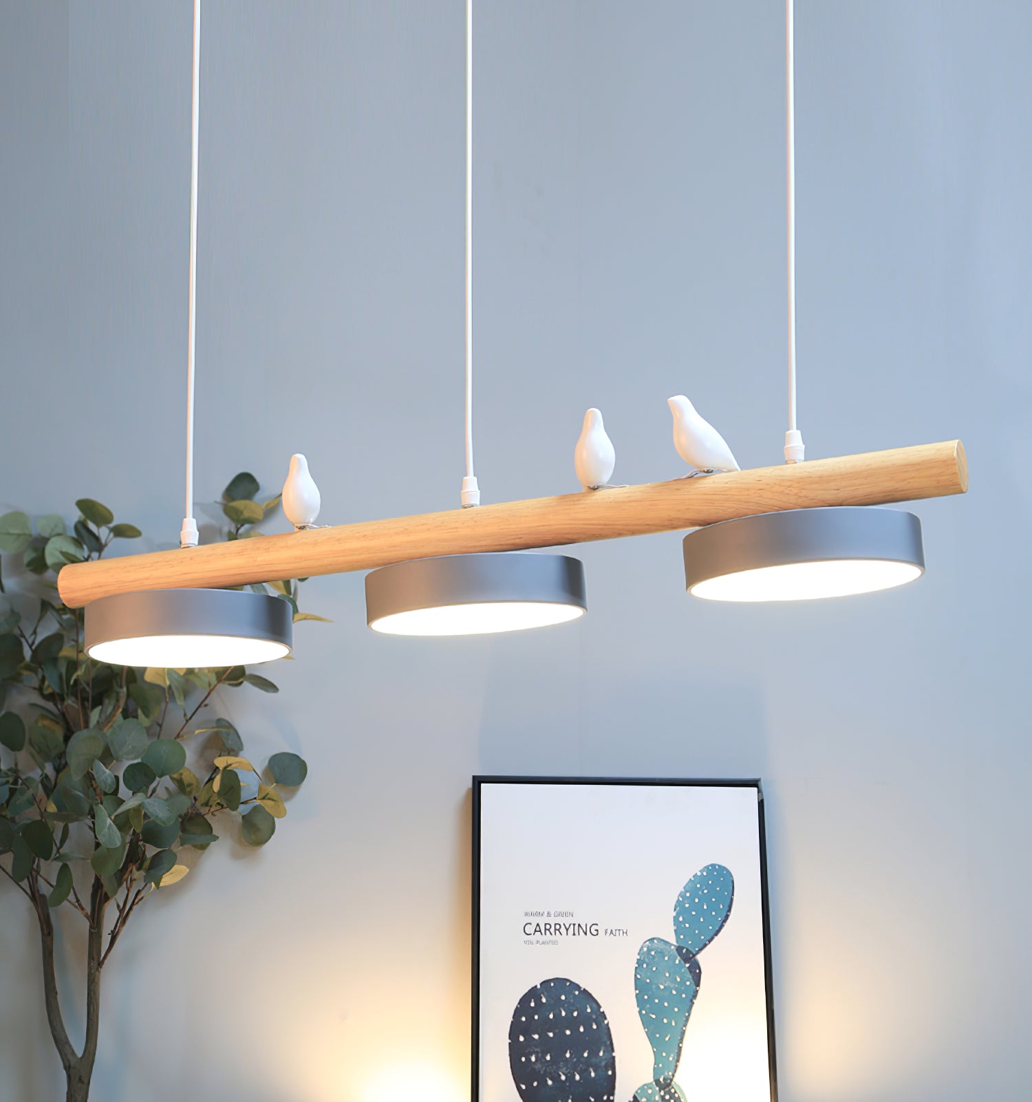 Bird Design Pendant Light with Adjustable LED and Dimmable Options