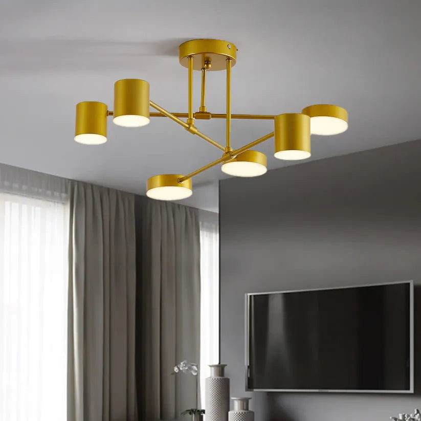Modern Flush Mount 6 Light LED Ceiling Lamp with Three Color Modes
