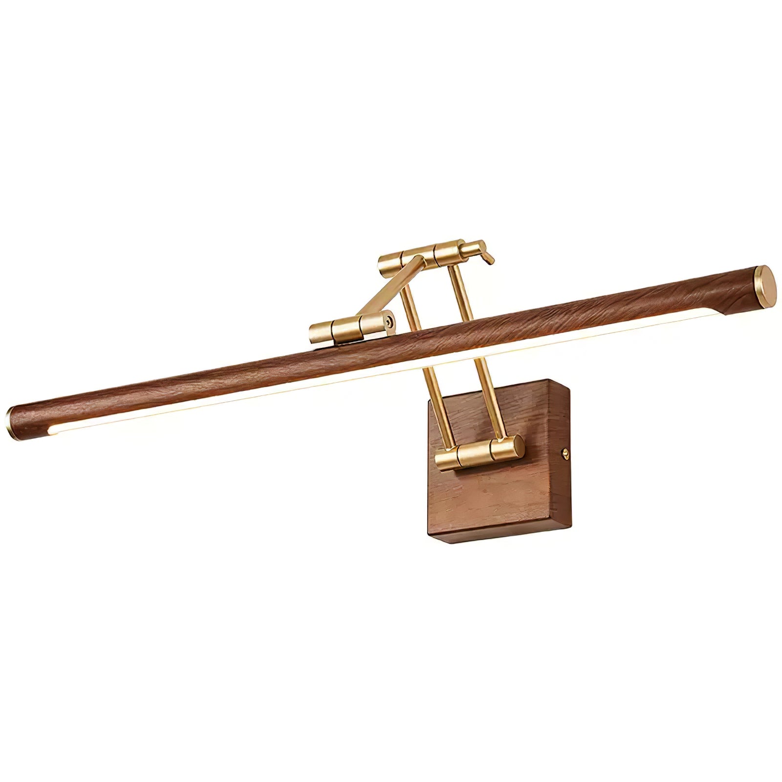 Adjustable Walnut LED Wall Light with Brass Accent for Modern Interiors