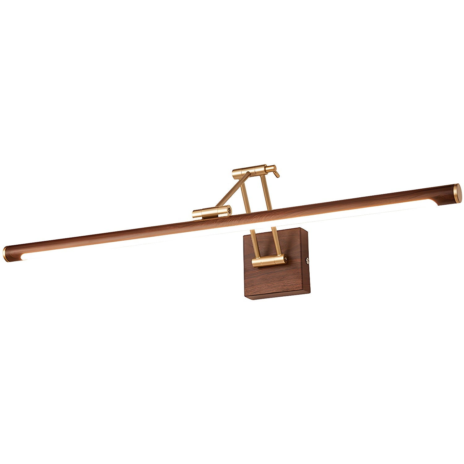 Adjustable Walnut LED Wall Light with Brass Accent for Modern Interiors