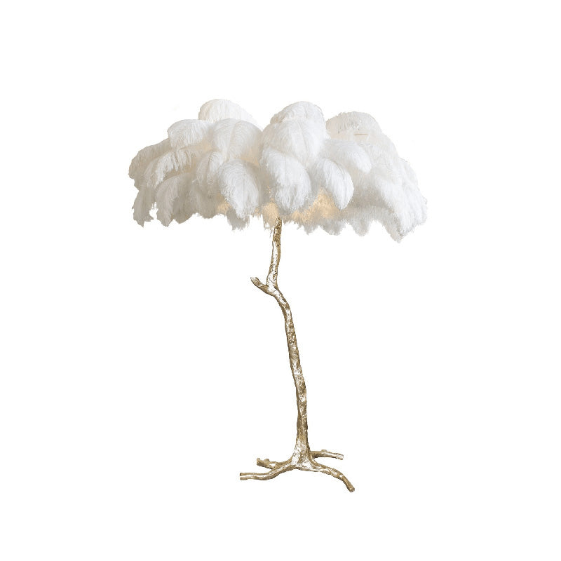 Feather Palm Tree Floor Lamp for Living Room or Bedroom