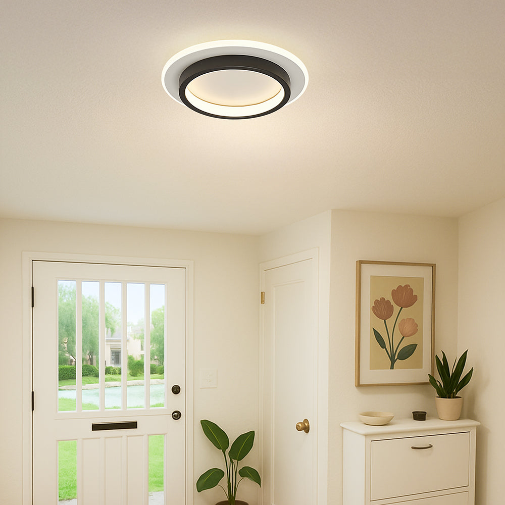 Modern Round LED Ceiling Light with Metal and Acrylic Design