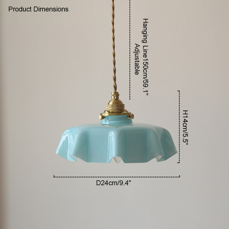 Retro Glass Flower Pendant Light for Bedroom Kitchen and Hallway