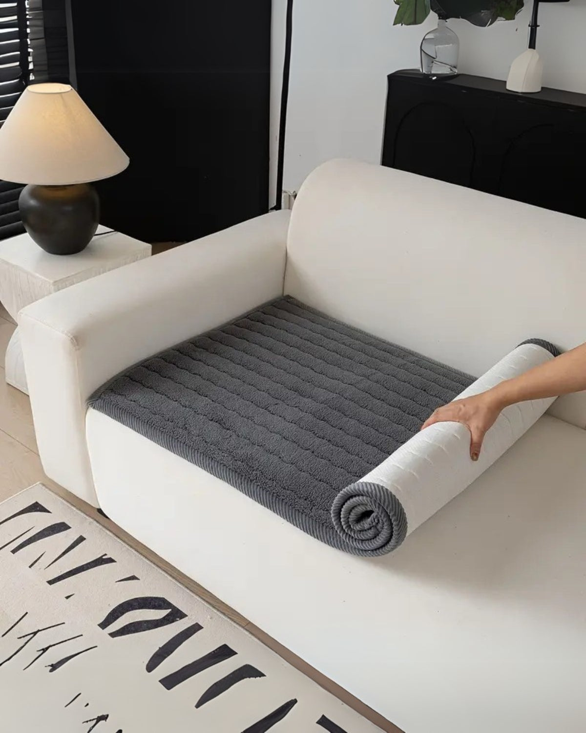 Elegant Serenity Plush Sofa Slipcover