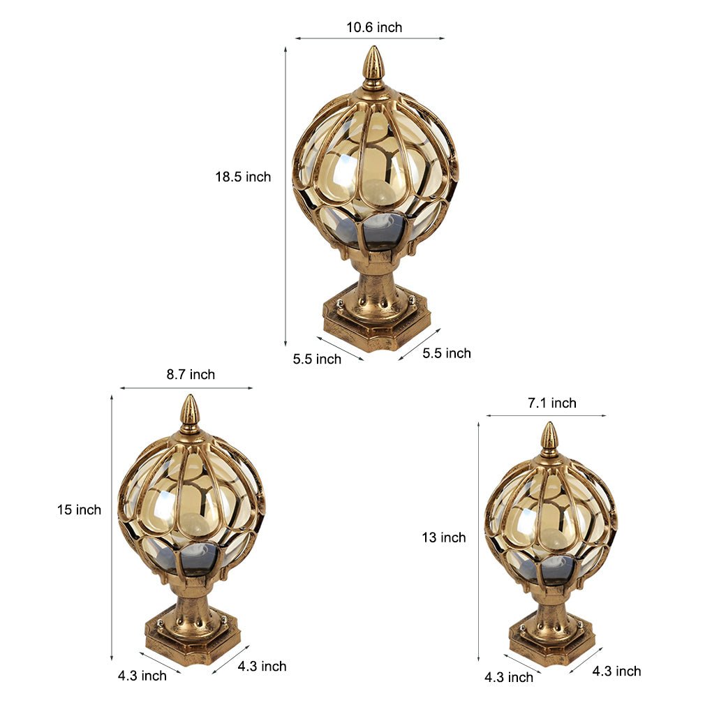 Vintage Globe Glass Outdoor Pier Mount Post Light