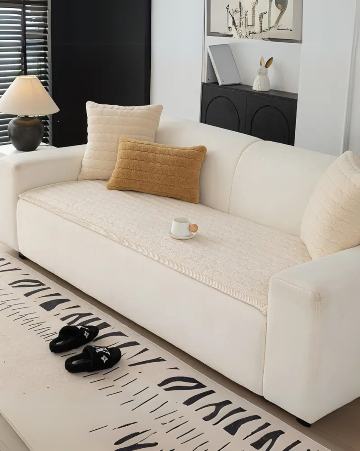 Elegant Serenity Plush Sofa Slipcover
