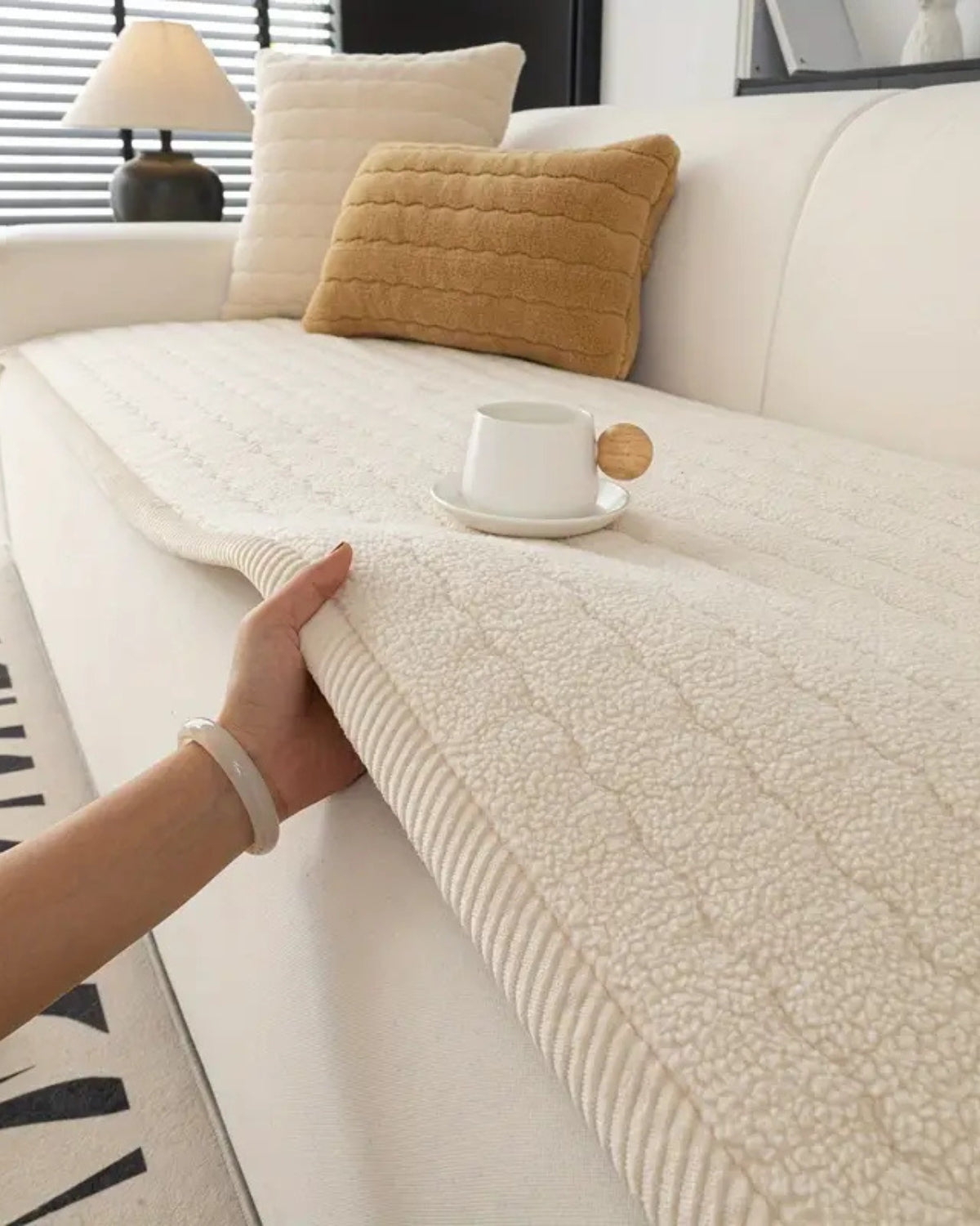 Elegant Serenity Plush Sofa Slipcover