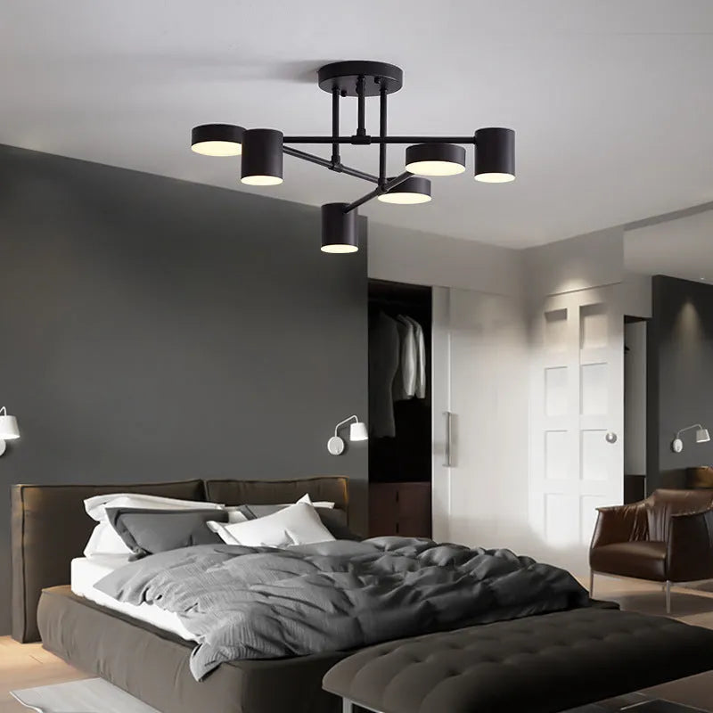Modern Flush Mount 6 Light LED Ceiling Lamp with Three Color Modes