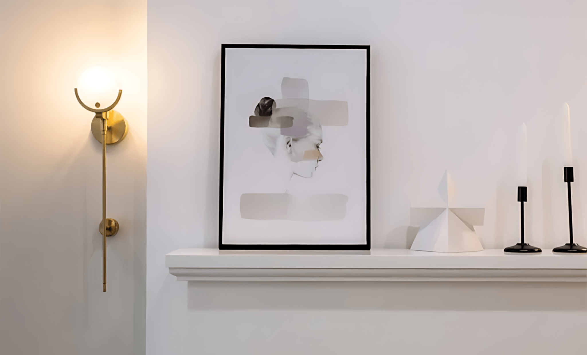 Modern Stone Wall Light Luxury Metal Accent Lamp