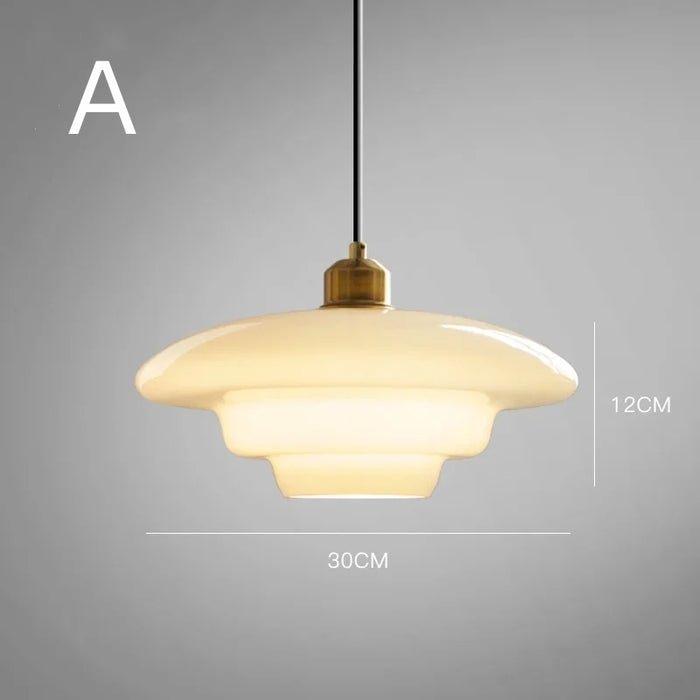 White Glass Pendant Light – Mid-Century Modern Style