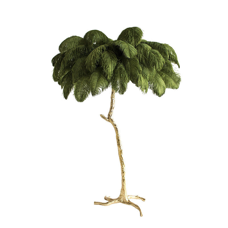 Feather Palm Tree Floor Lamp for Living Room or Bedroom
