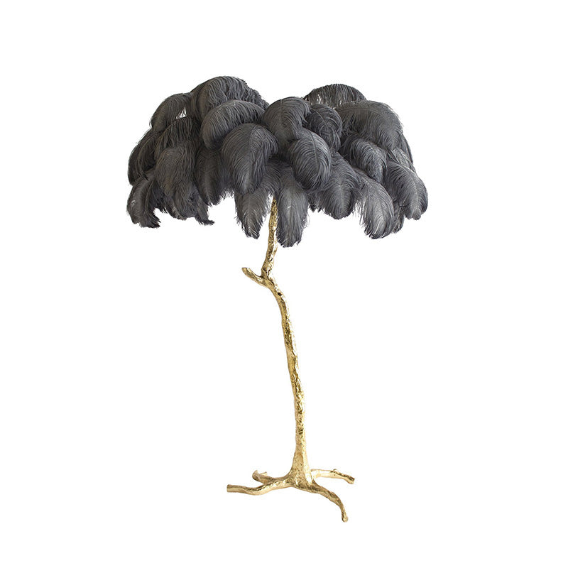 Feather Palm Tree Floor Lamp for Living Room or Bedroom