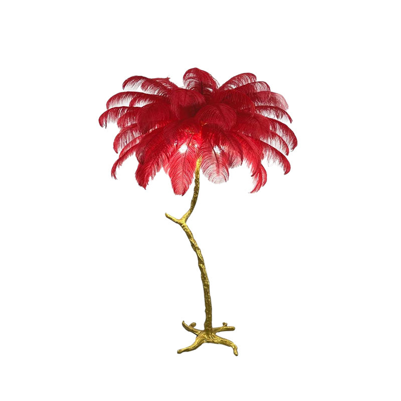 Feather Palm Tree Floor Lamp for Living Room or Bedroom