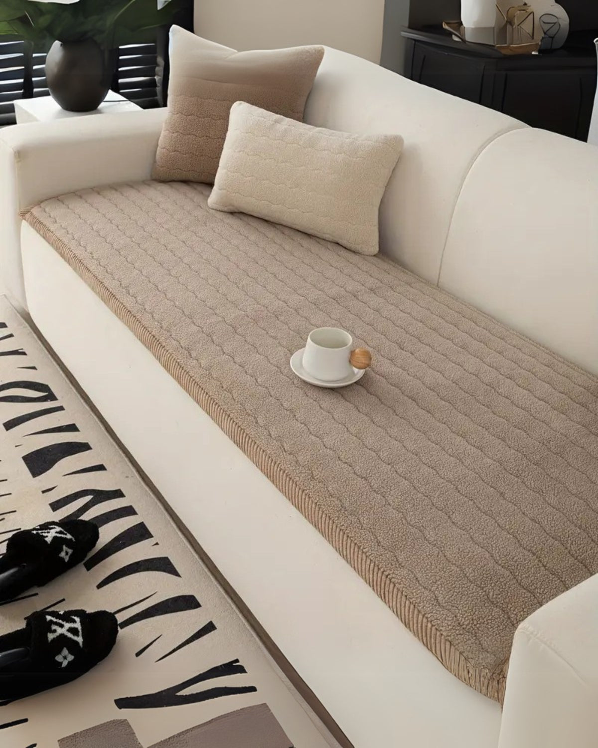 Elegant Serenity Plush Sofa Slipcover
