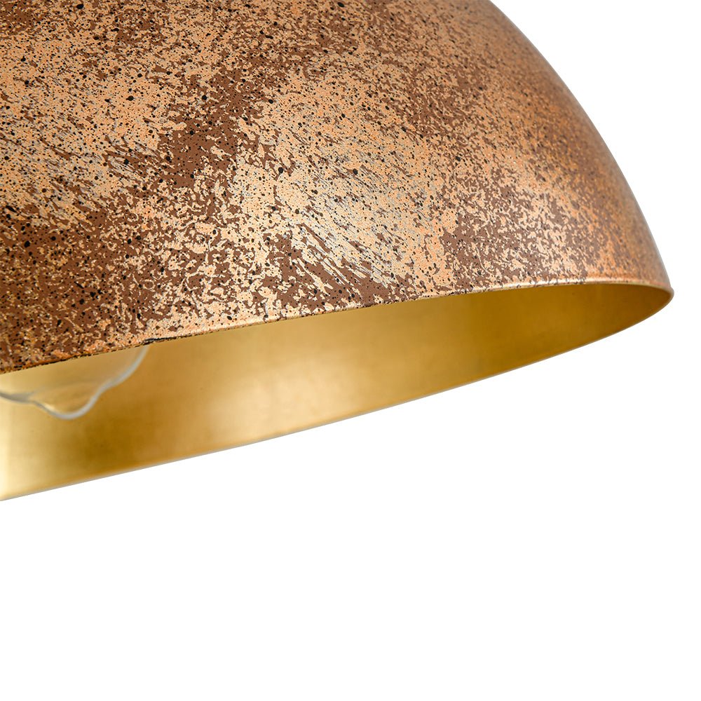 Oversized Dome Metal Pendant Light with Gold Interior