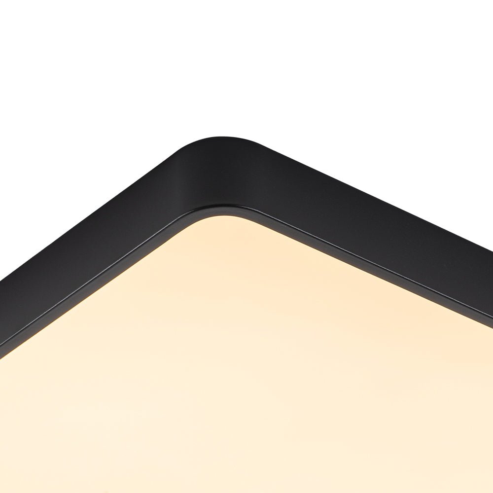 Modern Rectangle LED Ceiling Light with Wood Accents