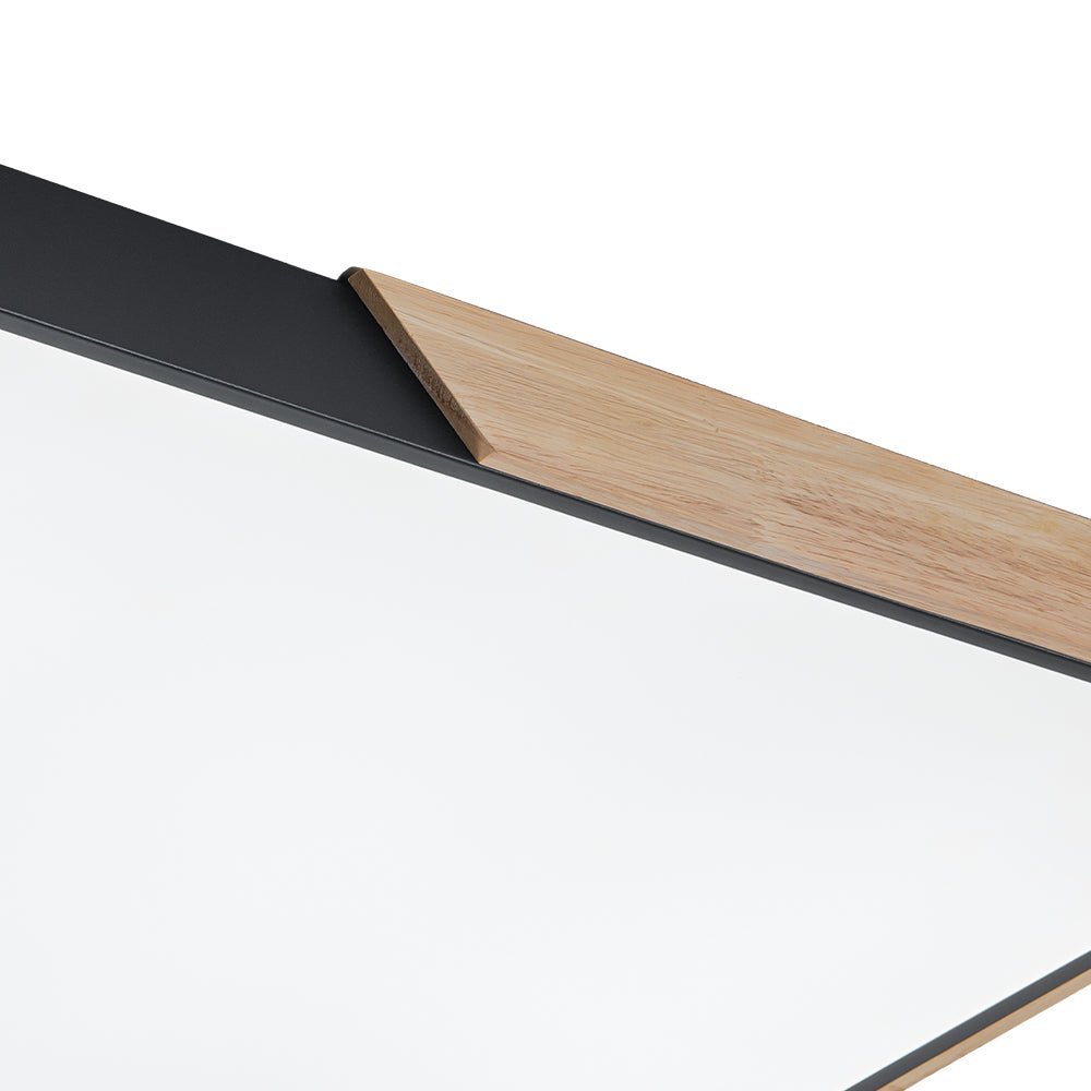 Modern Rectangle LED Ceiling Light with Wood Accents