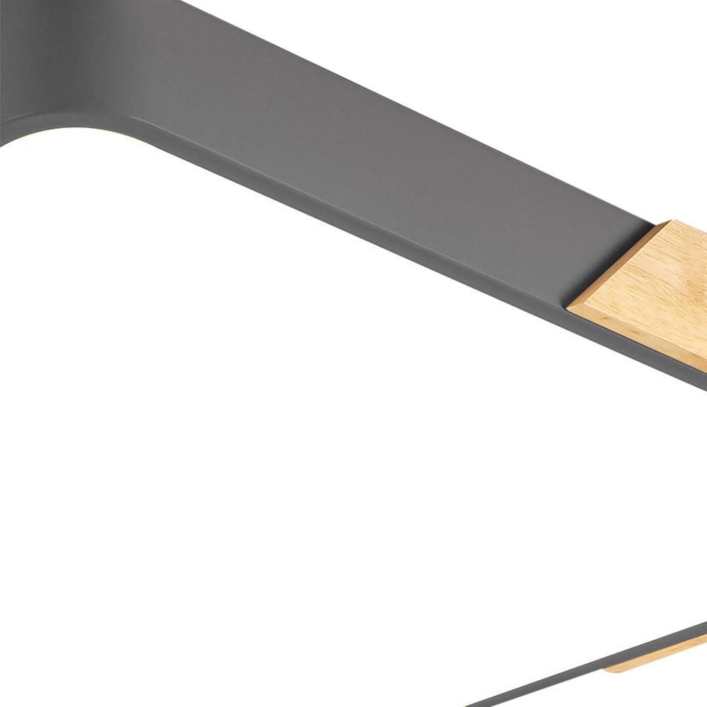 Modern Rectangle LED Ceiling Light with Wood Accents