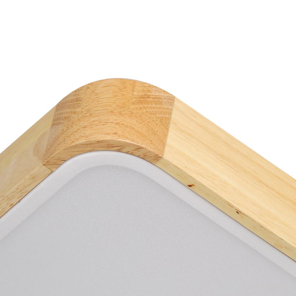 Modern Rectangle LED Ceiling Light with Wood Accents