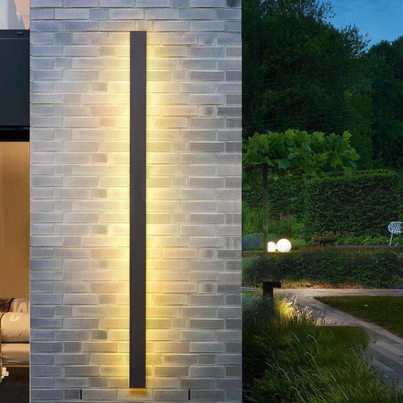 LED Wall Light Modern Black, Dimmable RGB Outdoor Fixture