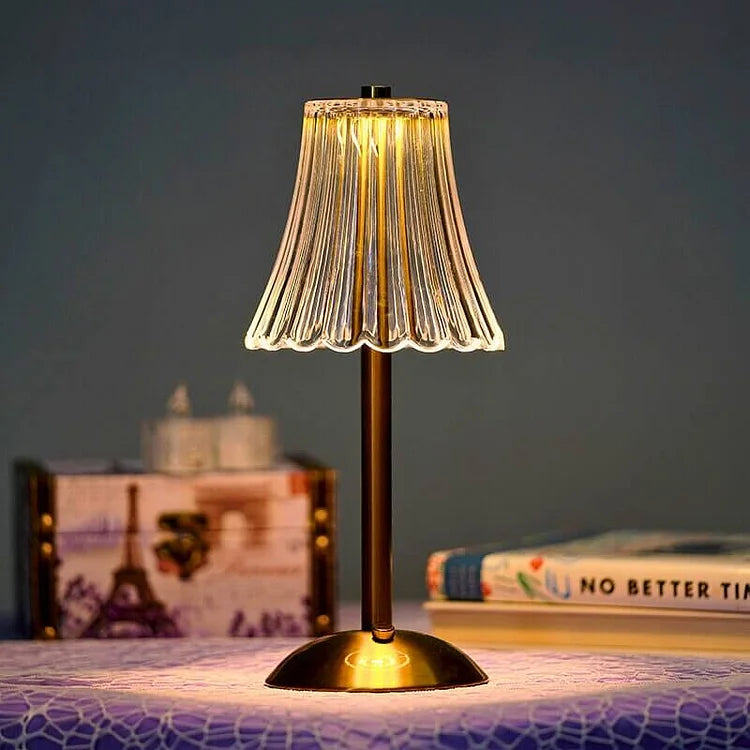 Crystal Metal Cordless Table Lamp Elegant USB LED Light