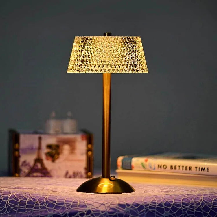Crystal Metal Cordless Table Lamp Elegant USB LED Light