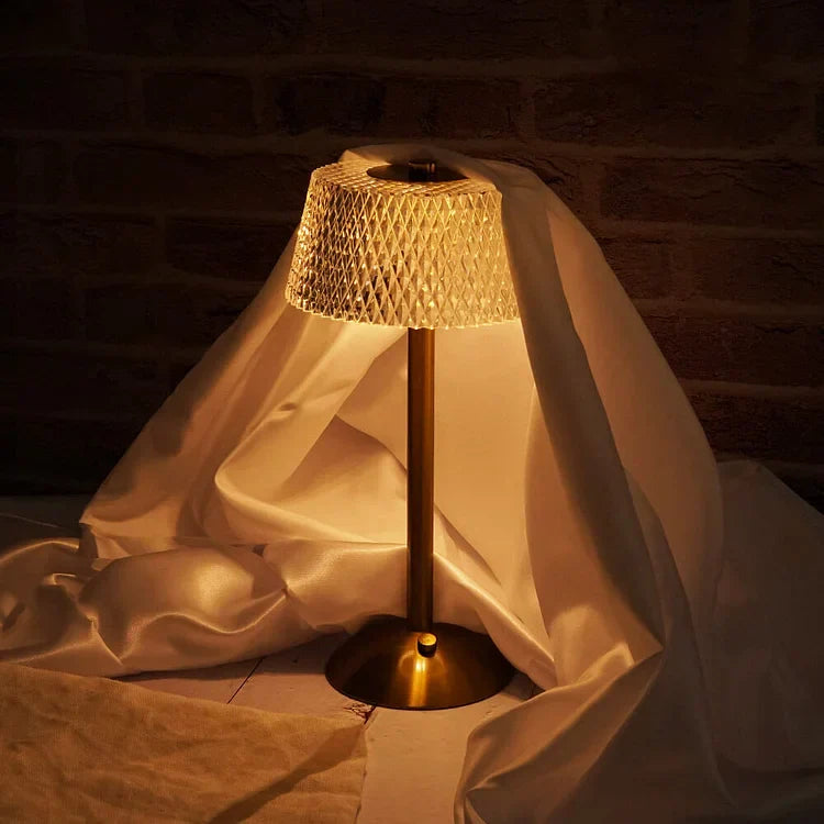 Crystal Metal Cordless Table Lamp Elegant USB LED Light