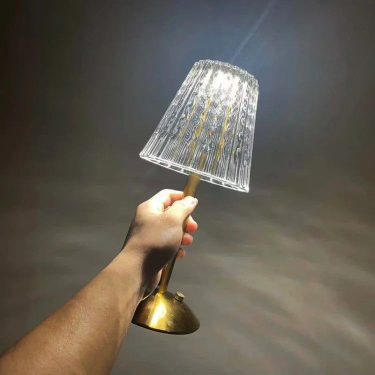 Crystal Metal Cordless Table Lamp Elegant USB LED Light