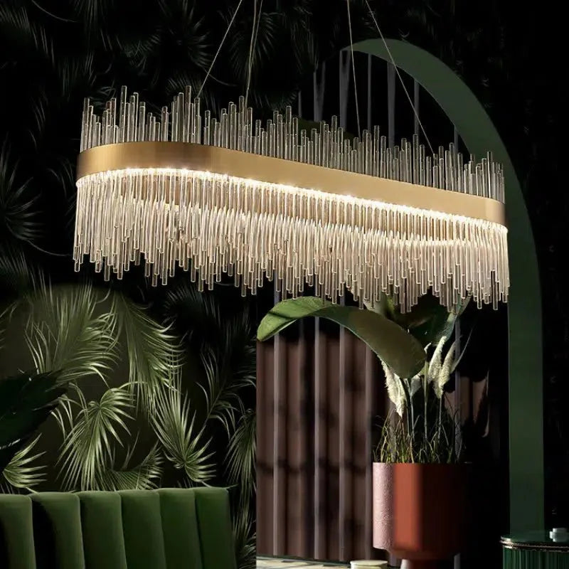 Crystal Chandelier Light Oval or Round Design