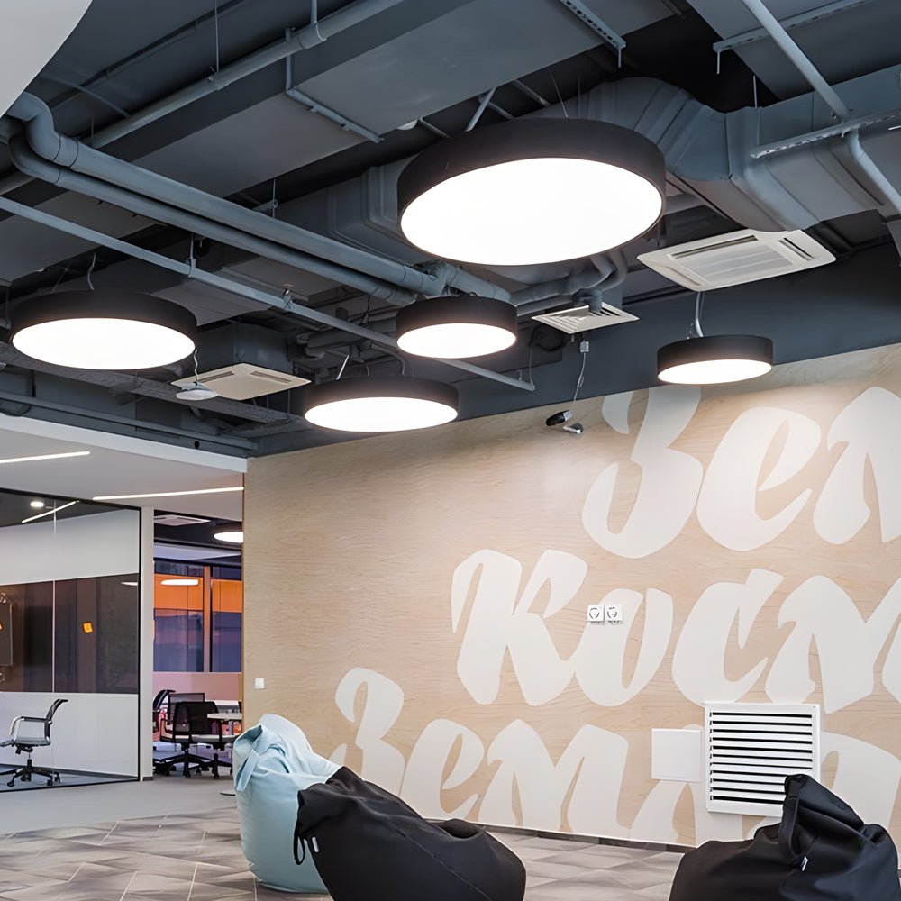 Modern Round LED Pendant Light for Office Workspace and Commercial Use