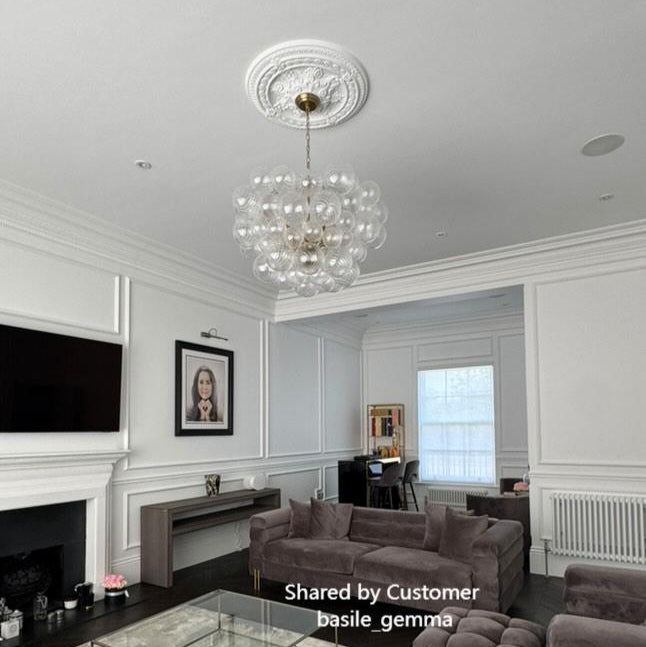 Modern Bubble Chandelier Glass Globe Cluster Light
